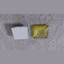 glazen vierkante cabochon 25mm 020 