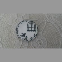 rond glas cabochon 20mm vogels 014 