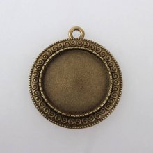 2 x 25mm bronzen cabochonhouders, cabochonhangers 119AB 