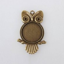 2 x 25mm bronzen cabochonhouders, cabochonhangers 116AB 
