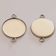 Ronde cabochonhouder 18 mm Roestvrij staal 2 Ringen