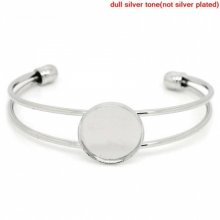 1 Armbandhouder rond cabochon + 1 glazen cabochon 18 mm N°01