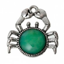 Bedel Groene Krab Sterrenbeeld Kreeft Zilver Metaal N°02