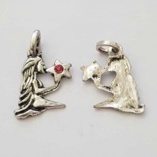 Maagd Sterrenbeeld Bedel Zilver Metaal N°03 met strass steentjes