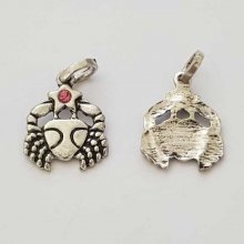 Sterrenbeeld bedel Kreeft Zilver Metaal N°03 met strass steentjes