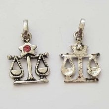 Sterrenbeeld Weegschaal Zilver Metaal N°03 met strass