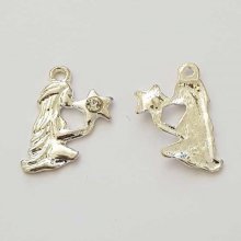 Maagd Sterrenbeeld Bedel Zilver Metaal N°04 met strass steentjes