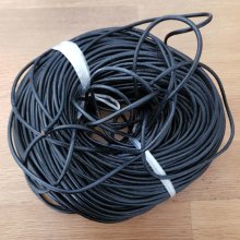 Rond glad leerkoord Zwart 3,2 mm per centimeter