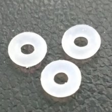 20 Ringen Blocker kralen wit rubber 6 mm