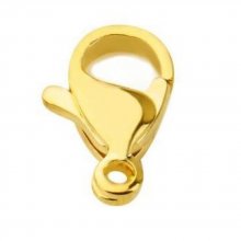 1 Roestvrij stalen karabijnsluiting 12 x 6 mm goud