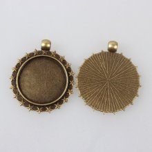 2 x 25mm bronzen cabochon houders, cabochon hangers 80AB