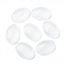 10 Ovale Cabochons 25 x 35 mm in helder braamglas N°20