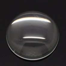 5 Cabochons Rond 18 mm in transparant braamglas N°07
