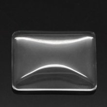 Cabochon Rechthoek 18 x 25 mm in helder braamglas N°29
