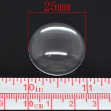 10 Cabochons Rond 25 mm in helder braamglas N°11 standaard