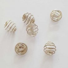 Parel Spiraalveer Kooi 8 mm Zilver N°01