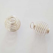 Parel Spiraalveer Kooi 23 mm Zilver N°03