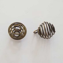Spiraalvormige kraalkooi 19 mm Brons N°04