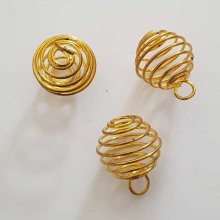 Parel Spiraalveer Kooi 19 mm Goud N°08