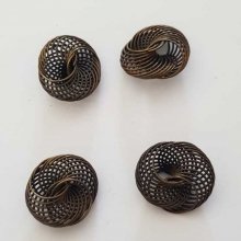 Spiraal kraal bloem 21 mm Brons N°02