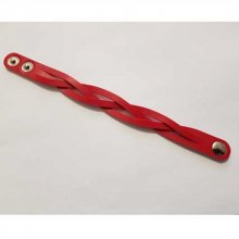 Gevlochten leren riem rood