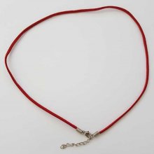 1 rode suède choker 51 cm met karabijnsluiting