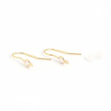 Oorbelhouder N°35 18K Vergulde haak en Transparant Strass