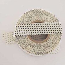 Ruban Galon 20 mm motif fantaisie blanc pois noir N°01