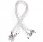 5 Organza lint en wit waxkoord kettingen