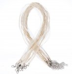Halsketting met organza lint N°10 en gewaxt koord