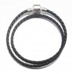 Europese 2-draads gevlochten armband Clip Uni 01 20cm Zwart