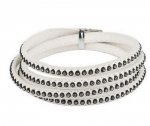 Leer 06 mm Wit ingelegd met strass steentjes 1 meter
