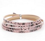 Leer 05 mm Roze slangenhuid ontwerp 1 meter