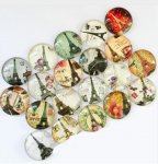 Lot 20 ronde glazen cabochons 25mm Eiffeltoren 02 gemengd Glazen cabochon 