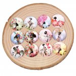 Lot 20 Ronde Glazen Cabochons 25mm Bloem Meisje Vlinder Gemengd Glazen cabochon