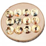 Lot 20 Ronde Glazen Cabochon 25mm Oude Man Skelet Gemengd Glazen Cabochon 