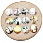 Lot 20 ronde glazen cabochons 25mm Eiffeltoren 03 gemengd Glazen cabochon 