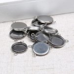 Ronde cabochonhouder 08 mm Roestvrij staal N°03 -2 Ringen