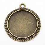 10 x 20mm Bronzen cabochonhouders, cabochonhangers 34AB
