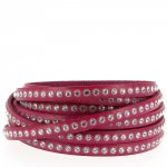 Fuchsia leer 06 mm Swarovski strass per 20 cm