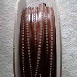 Bruno 10 mm leder Swarovski strass per 20 cm
