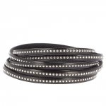 Lederen bal zwart 06 mm met nikkelvrije kogelketting per 20 cm