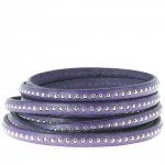 Lederen kogel Violet 06 mm met nikkelvrije kogelketting per 20 cm