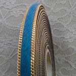 Plat blauw kalfsleer 10 mm bij 20 cm huid en ketting
