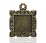 1 vierkante cabochonhouder N°01 Brons