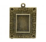 1 rechthoekige cabochonhouder N°01 Brons