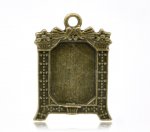 1 rechthoekige cabochonhouder N°02 Brons