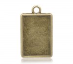 1 rechthoekige cabochonhouder N°04 Brons