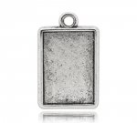1 rechthoekige cabochonhouder N°04 Zilver