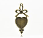 1 cabochonhouder Hart N°03 Brons